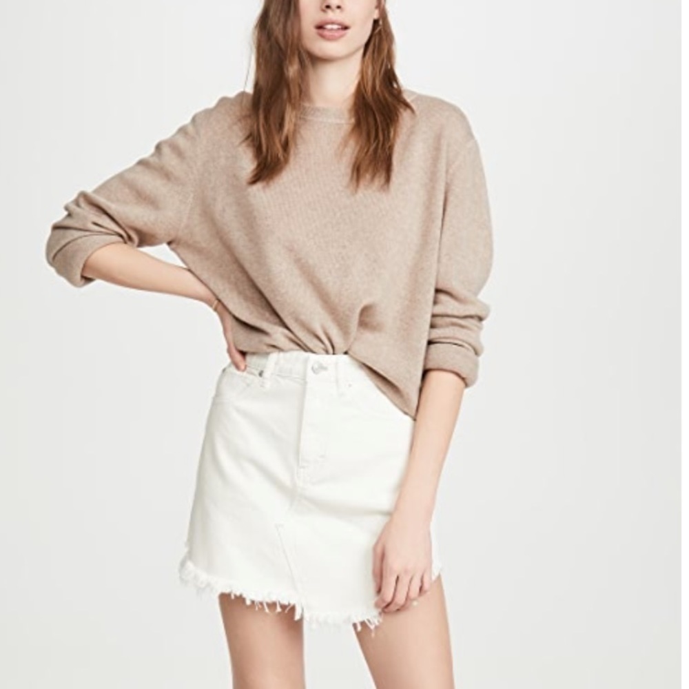 Free People Bailey Denim Miniskirt Size 28 Coconut Color